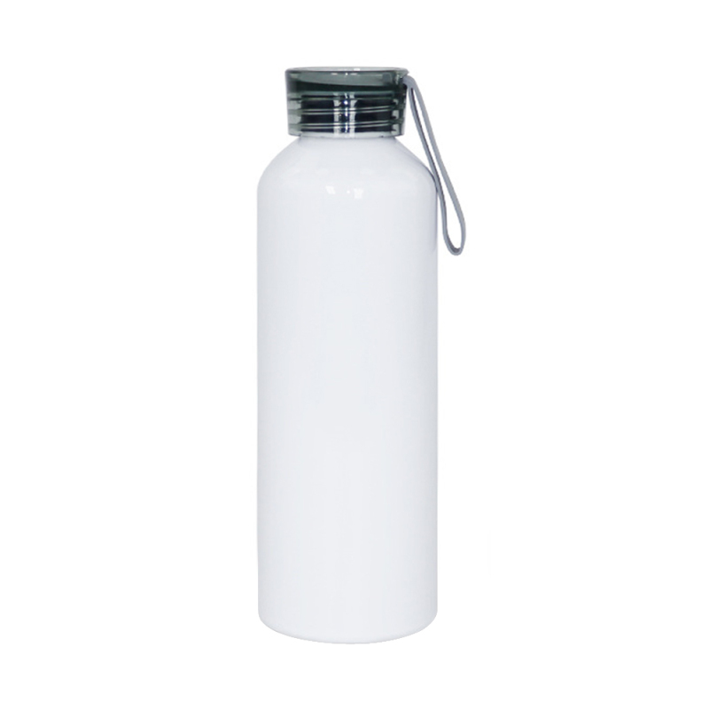 50pcs per carton Sublimation Blank White Aluminum Sports Bottle With Silicone Colorful Cover and Strap