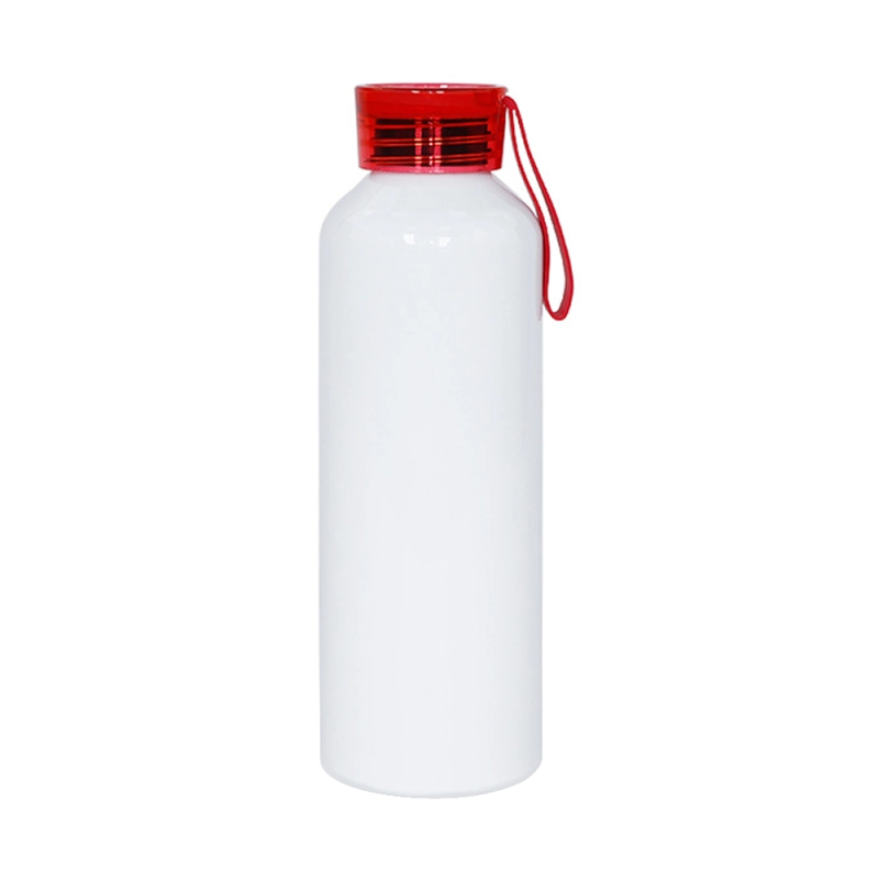 50pcs per carton Sublimation Blank White Aluminum Sports Bottle With Silicone Colorful Cover and Strap