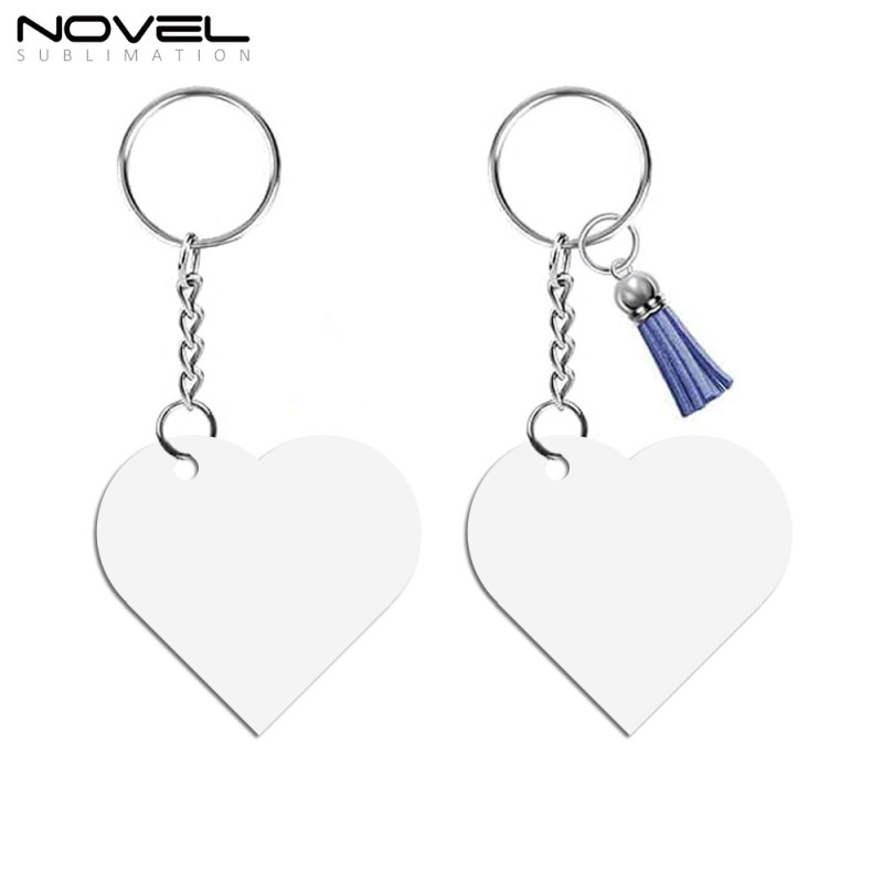 Hot Selling Shape Sublimation Blank MDF Key ring Personality Double-Sides Printing Key Chain With Tassels