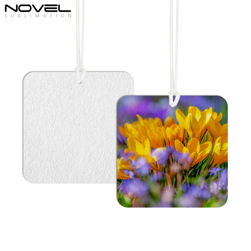 1 Set Car Sublimation Air Freshener Sublimation Blanks aromatherapy tablets with cord blank sublimation car photo frame