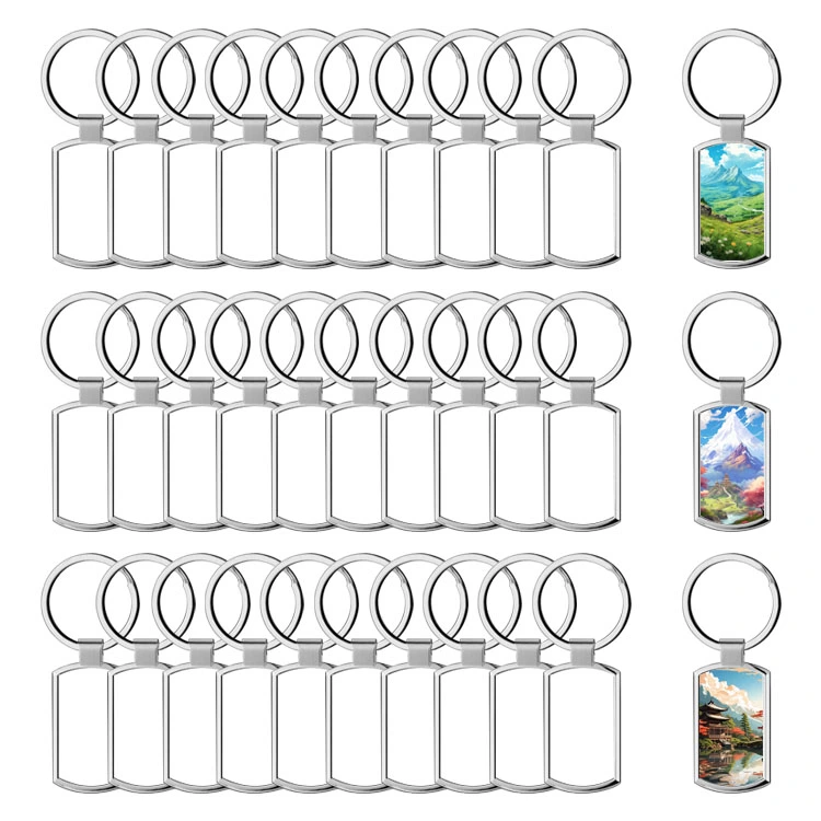 Free Sample Blank Customized Design Sublimation Metal Keyring Wholesale DIY Metal Key Chain