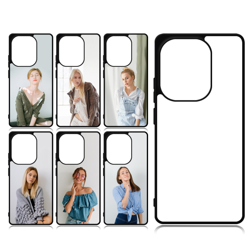 For Redmi Note 13R Pro / Redmi 13C 5G / Note 13 Pro 4G New 2D Soft Rubber Sublimation Phone Case With Blank Metal Insert