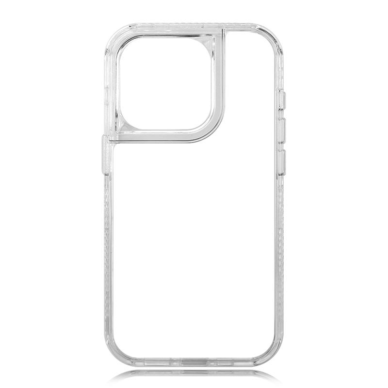 For iPhone 15/15 Pro/15 Pro max/ IP14 / IP13 Pro/IP 12/ IP XS New Sublimation Transparent 2D 3in1 Anti-Shock Phone Case With Blank Metal Insert