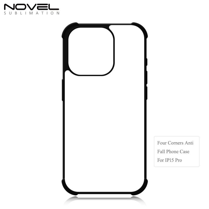 For iPhone 15 / IP 15 Pro / IP15 Plus / IP 15 Pro max Four Corner Anti-shock Blank Sublimation Phone Case 2D TPU Mobile Phone Cover