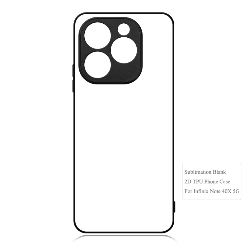 For Infinix Note 40X 5G Black 10PCS Per Bag Sublimation Phone Case DIY 2D Soft Rubber Mobile Phone Case With Blank Metal Insert