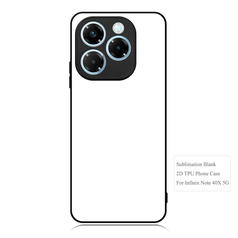 For Infinix Note 40X 5G Black 10PCS Per Bag Sublimation Phone Case DIY 2D Soft Rubber Mobile Phone Case With Blank Metal Insert
