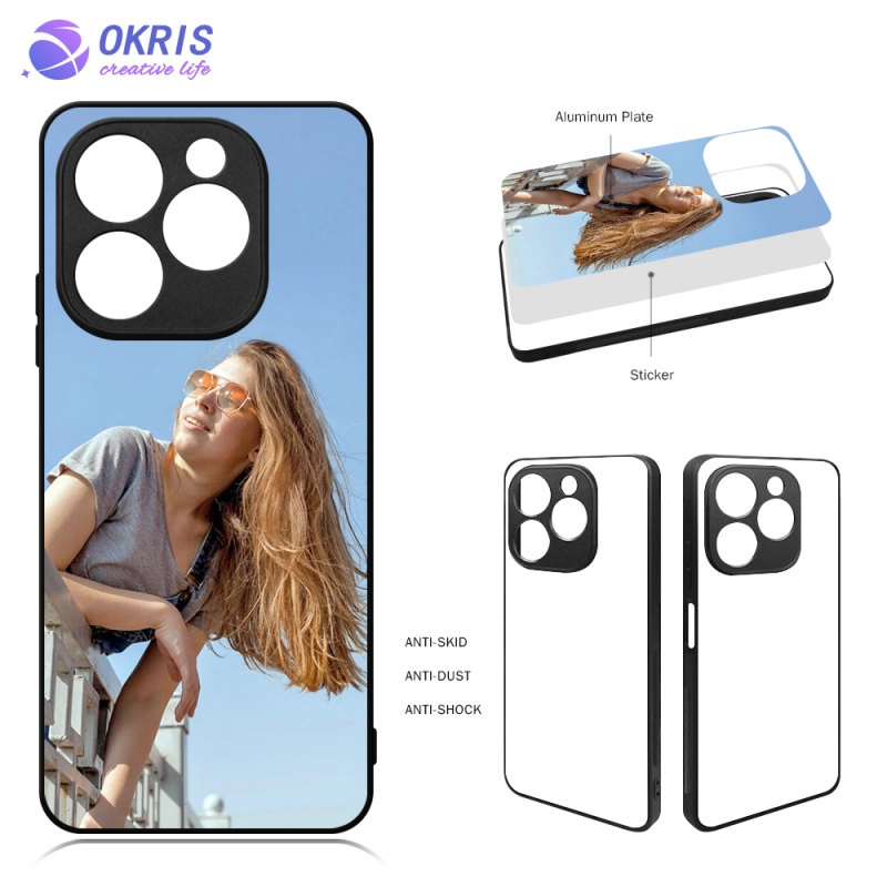 For Infinix Note 40X 5G Black 10PCS Per Bag Sublimation Phone Case DIY 2D Soft Rubber Mobile Phone Case With Blank Metal Insert