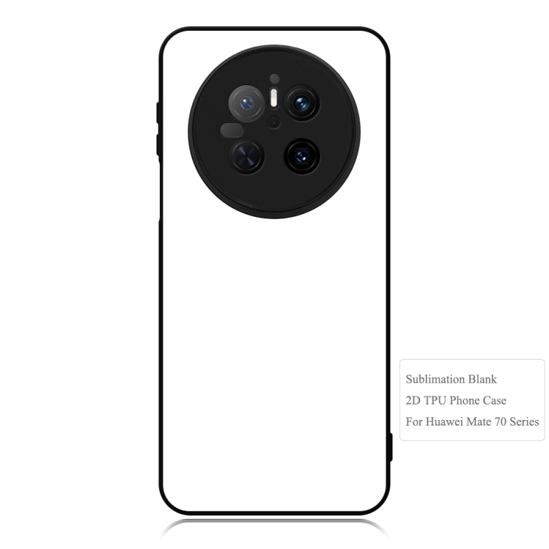For Huawei Mate 70 / Mate 70 Pro Wholesale Price Sublimation 2D TPU Mobile Phone Case DIY Black Color Rubber Phone Case With Blank Metal Insert