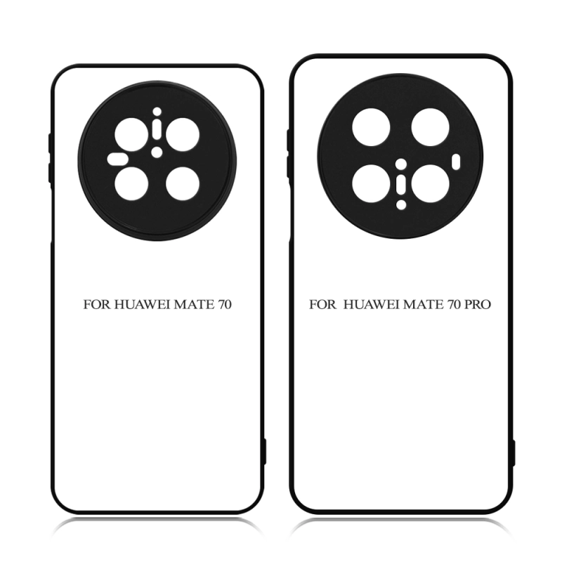 For Huawei Mate 70 / Mate 70 Pro Wholesale Price Sublimation 2D TPU Mobile Phone Case DIY Black Color Rubber Phone Case With Blank Metal Insert