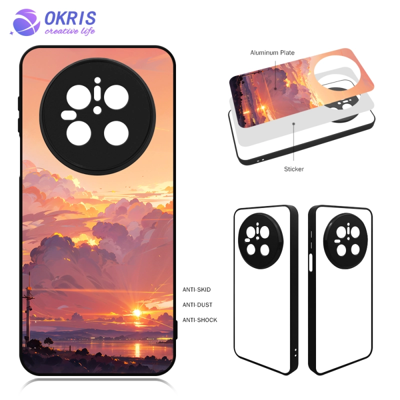 For Huawei Mate 70 / Mate 70 Pro Wholesale Price Sublimation 2D TPU Mobile Phone Case DIY Black Color Rubber Phone Case With Blank Metal Insert