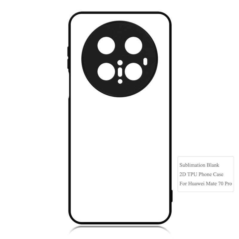 For Huawei Mate 70 / Mate 70 Pro Wholesale Price Sublimation 2D TPU Mobile Phone Case DIY Black Color Rubber Phone Case With Blank Metal Insert