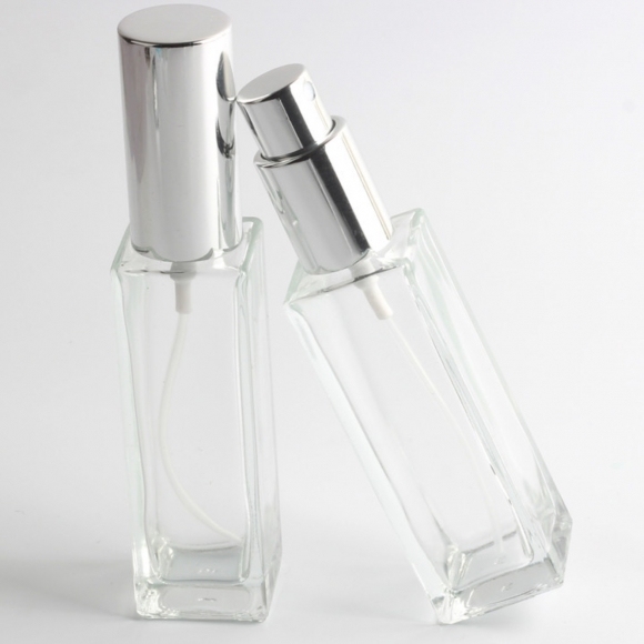 四角5ml10ml 15ml 30ml 50ml 100mlスプレー付きクリアーガラス瓶 、香水瓶、スプレーボトル